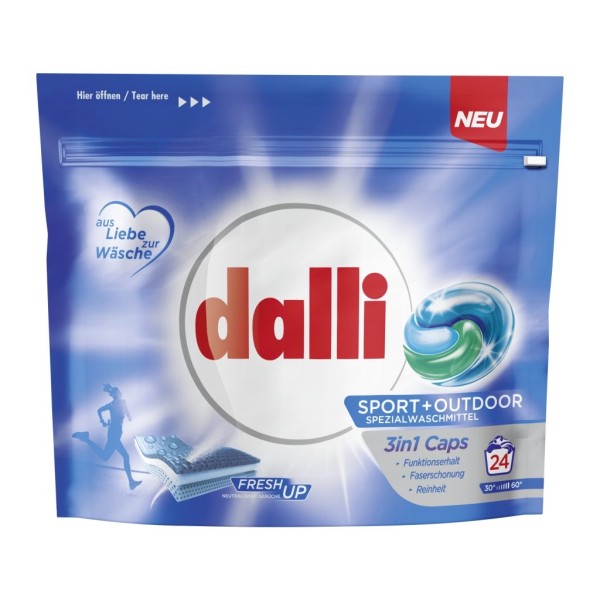Dalli Detergent Capsule 3in1 Sport+outdoor 24buc 4/bax