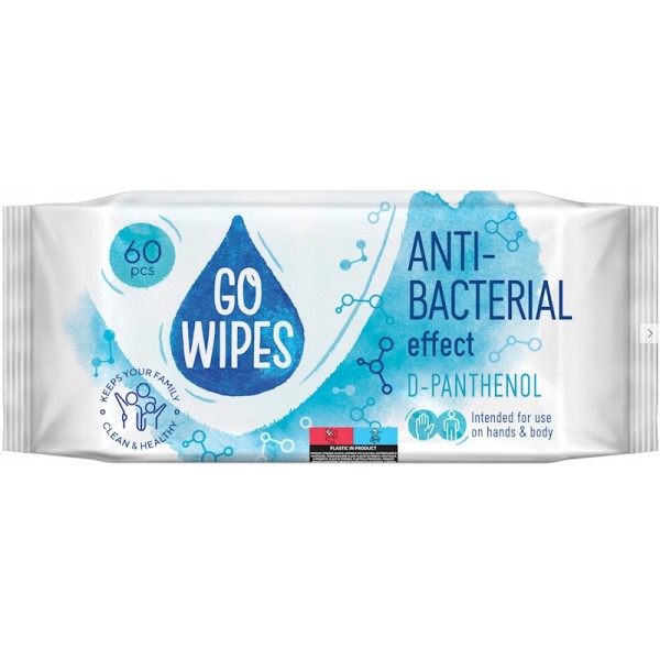 Go Wipes Servetele Umede Efect Antibacterian 60buc/16bax