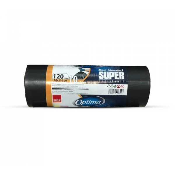 Sano Optima Saci Menaj Super Rezistenti Negri 120l 10buc/rola 24/bax