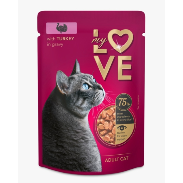 My Love Hrana Umeda Pisici Adulte Curcan In Sos Plic 85gr 24/bax