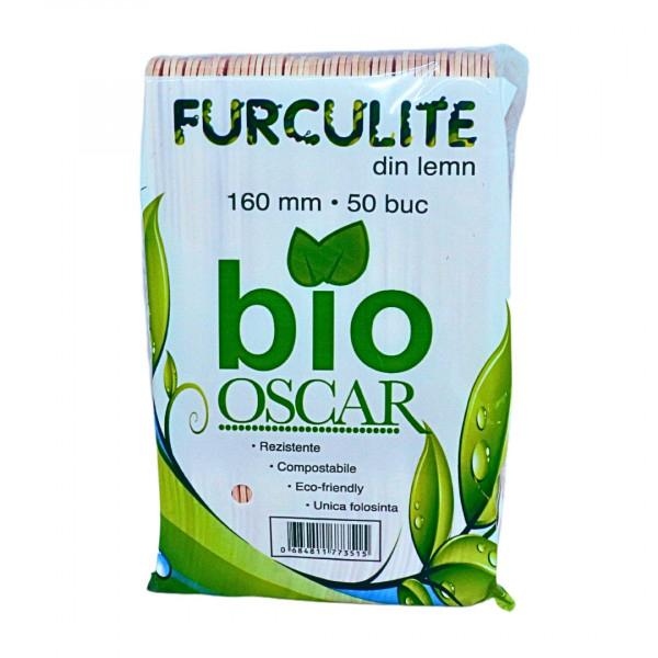 Oscar Furculite Din Lemn Bio 160mm 50buc/set 50/bax