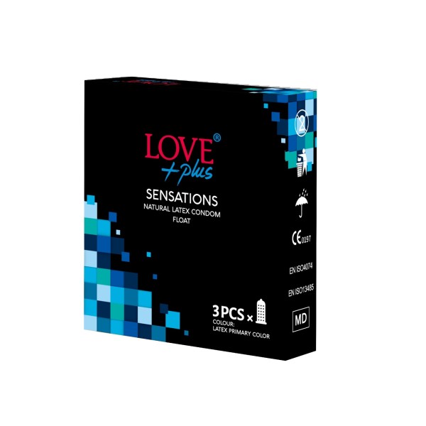 Love Plus Prezervative Sensations 3buc 12cut/set