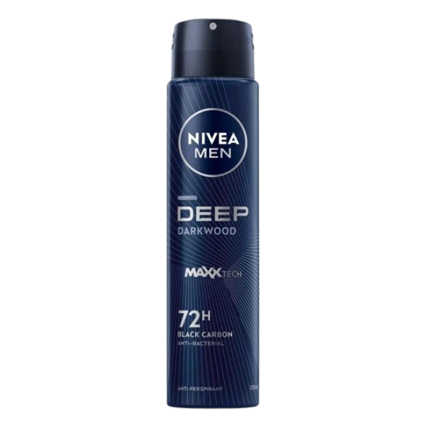 Nivea Deo Men Deep Black Carbon Dark Wood 200ml 6buc/set 12/bax