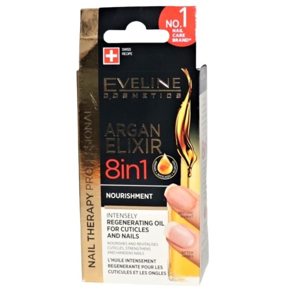 Eveline Nail Therapy 8in1 Argan Elixir 12ml 12/bax