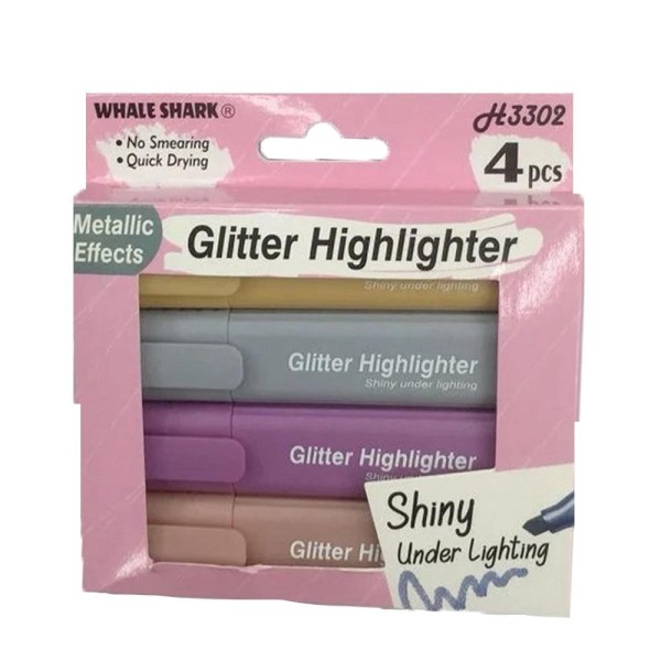 Lve Marker Evidentiator Diverse Culori Cu Glitter 4buc/set 1139-57 240/bax