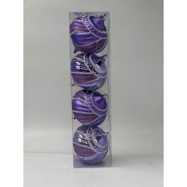 Lve Globuri Craciun Din Plastic 10cm 1-179 4/set 54/bax