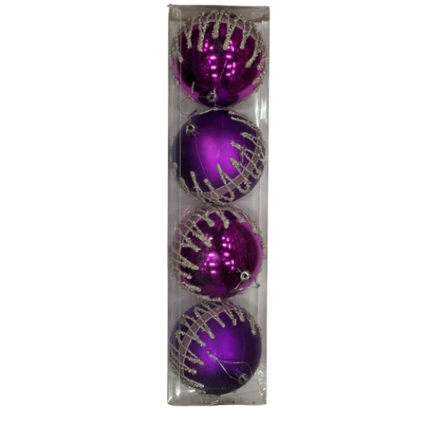 Lve Globuri Craciun Din Plastic 10cm 1-124 4/set 54/bax