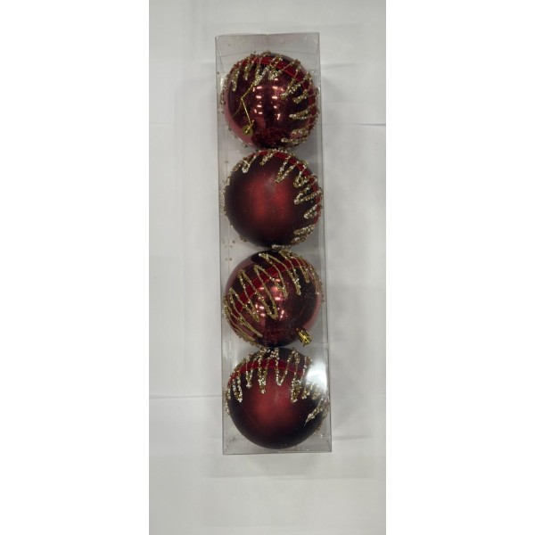 Lve Globuri Craciun Din Plastic 10cm 1-121 4/set 54/bax