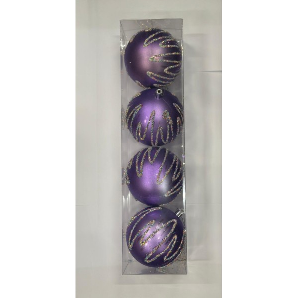 Lve Globuri Craciun Din Plastic 10cm 1-139 4/set 54/bax