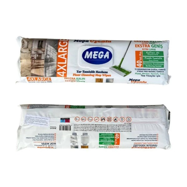 Mega Servetele Umede Pardoseala Otet&bicarbonat De Sodiu 40buc 12/bax