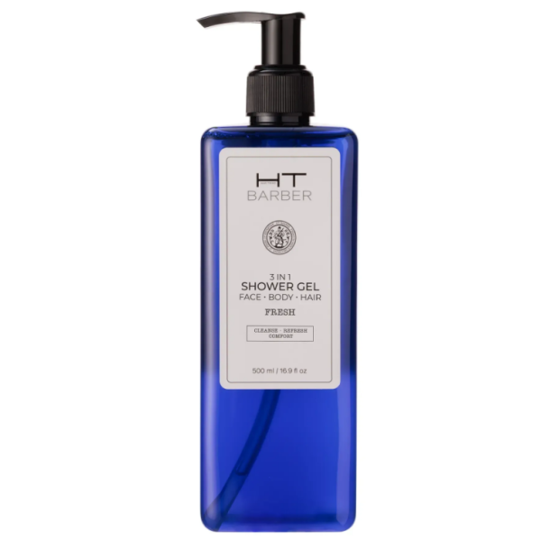 Ht Barber Men Shower Gel Fresh 3in1 Face/body/hair 500ml 6/bax