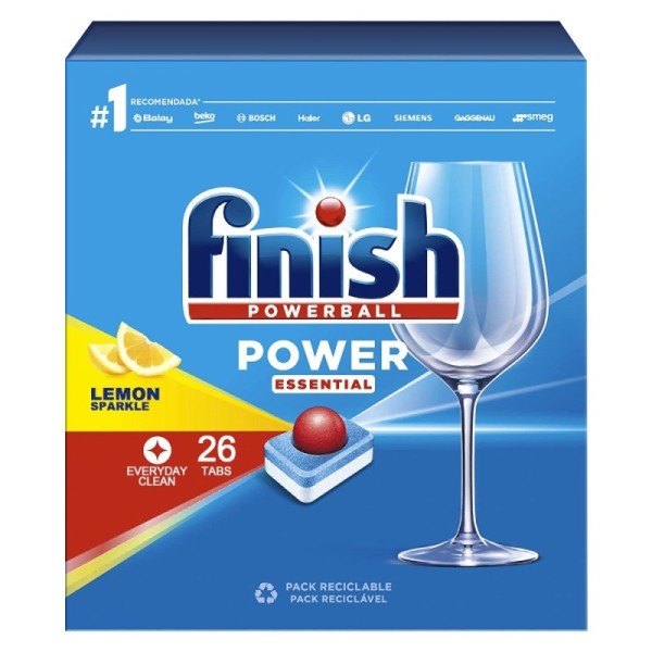 Finish Tablete Masina Spalat Vase Power Essential Lemon 26buc 7/bax