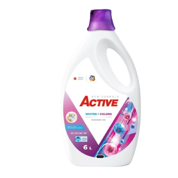 Active Detergent Lichid Gel Whites&colors 120 Spalari 6000g 3/bax