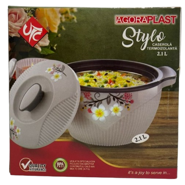 Agora Caserola Termoizolanta Cu Capac Stylo 2.1l (st1307) 12/bax