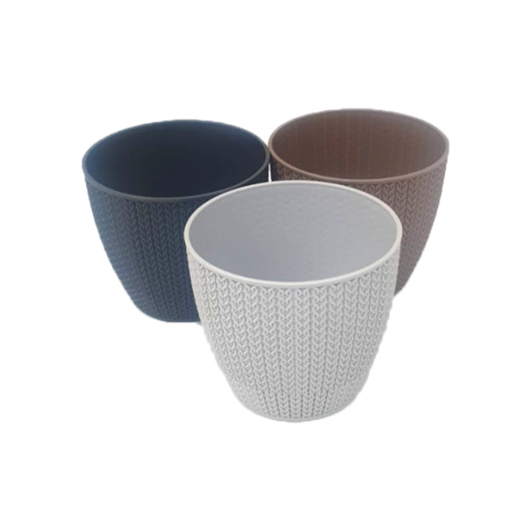 Agora Ghiveci Knit Cu Farfurie 12cm (002k) 5buc/set