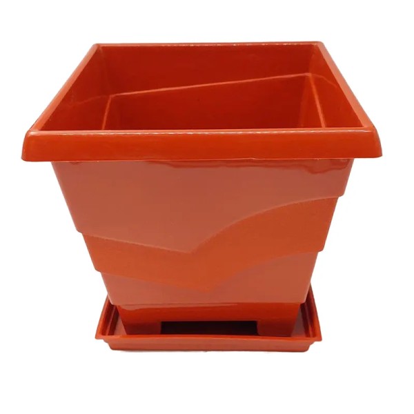 Agora Ghiveci Patrat Cu Farfurie 8l (435mn) 10/set