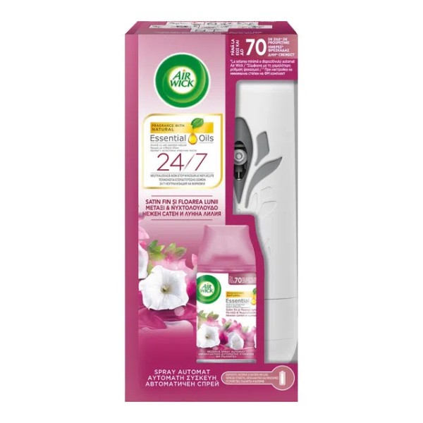 Air Wick Odorizant Aparat+rezerva Satin Fin&floarea Lunii 250ml 4/bax