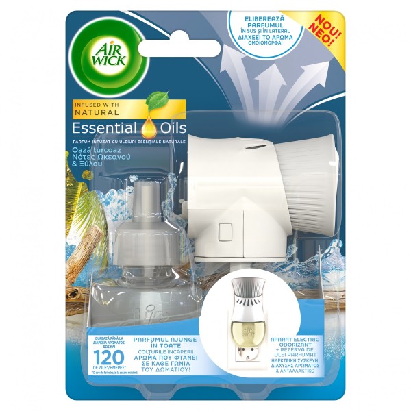 Air Wick Odorizant Electric Aparat+rezerva Oaza Turcoaz 19ml 6/bax