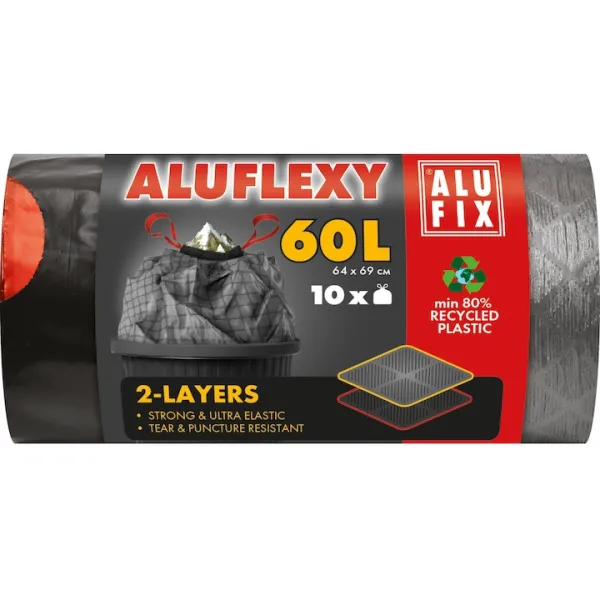 Alufix Aluflexy Saci Menaj Cu Snur 60l 10buc/rola 12/bax