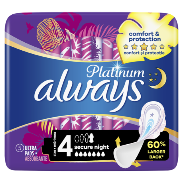 Always Absorbante Platinum Night Ultra 5buc/set 18/bax Always Absorbante Platinum Night Ultra 5buc/set 18/bax