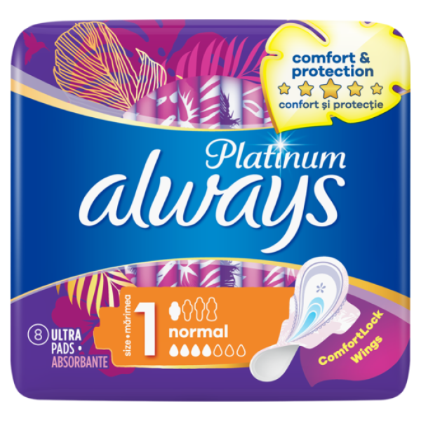 Always Absorbante Platinum Normal 8buc/set 16/bax Always Absorbante Platinum Normal 8buc/set 16/bax