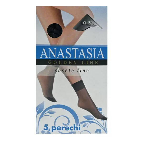Anastasia Sosete Fine Dres Lycra Negru/maro 2perechi/cut 80cut/bax