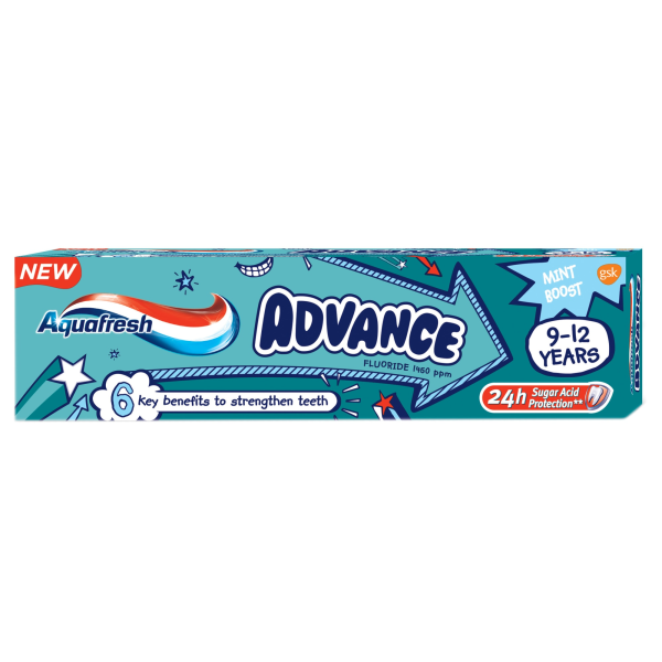Aquafresh Pasta Dinti Kids Advance 9-12 Years 75ml 12/bax Aquafresh Pasta Dinti Kids Advance 9-12 Years 75ml 12/bax