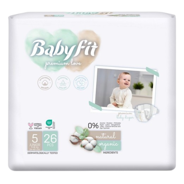Babyfit Scutece Baby Bio Junior Nr.5 11-18kg 26buc/set 4/bax
