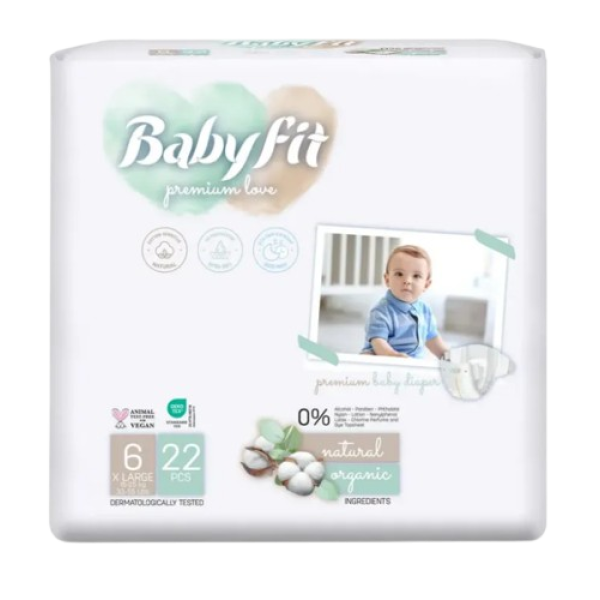 Babyfit Scutece Baby Bio Xl Nr.6 15-25kg 22buc/set 4/bax