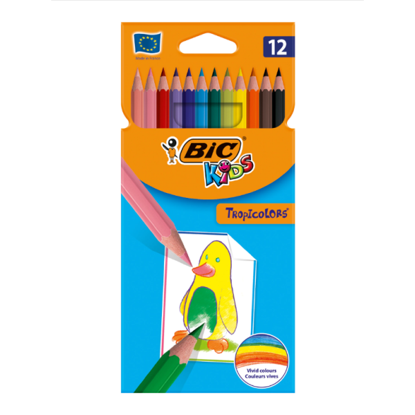 Bic Creioane Colorate Tropicolors 12buc/set