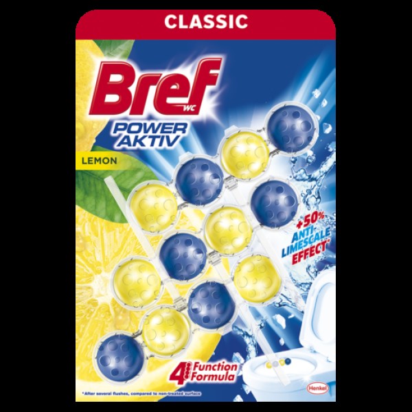 Bref Odorizant Wc Power Aktiv Lemon 3*50gr 9/bax