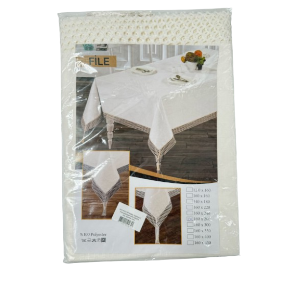 Dav Fata De Masa 160x260cm File Margine Perforata Polyester 100%