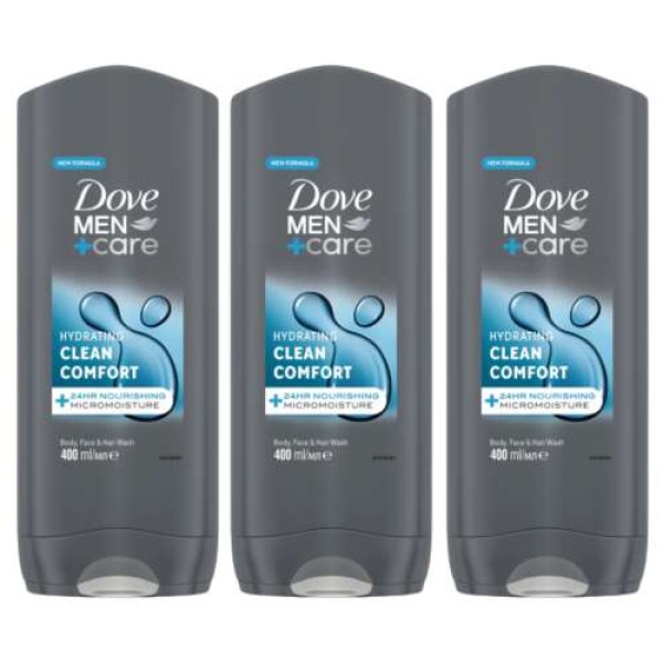 Dove Gel Dus Men+care Clean Comfort 3&1 400ml 6buc/set 12/bax