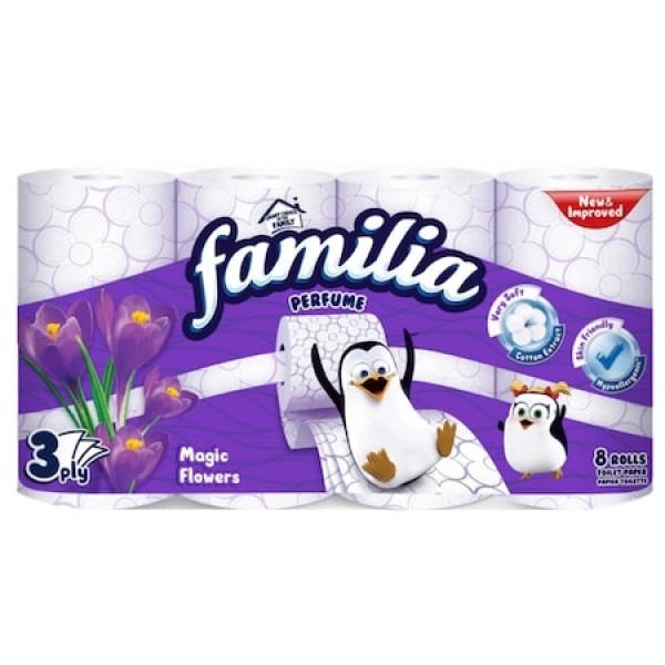 Familia Hartie Igienica Magic Flowers 3str 8role/set 6/bax