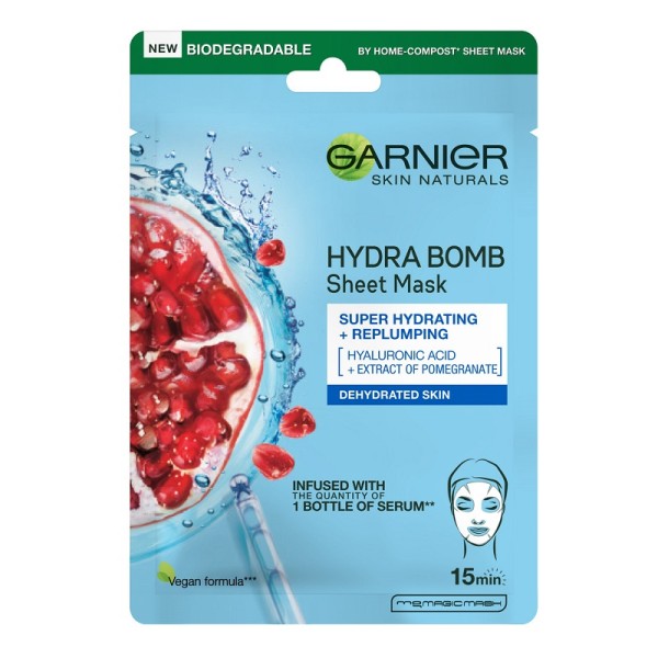 Garnier Masca Faciala Servetel Hydra Bomb Rodie 20/bax