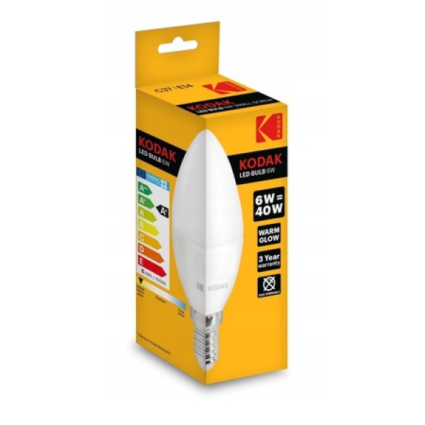 Kodak Bec Led 6w E14 C37 Alb Cald (30415720) 20/bax