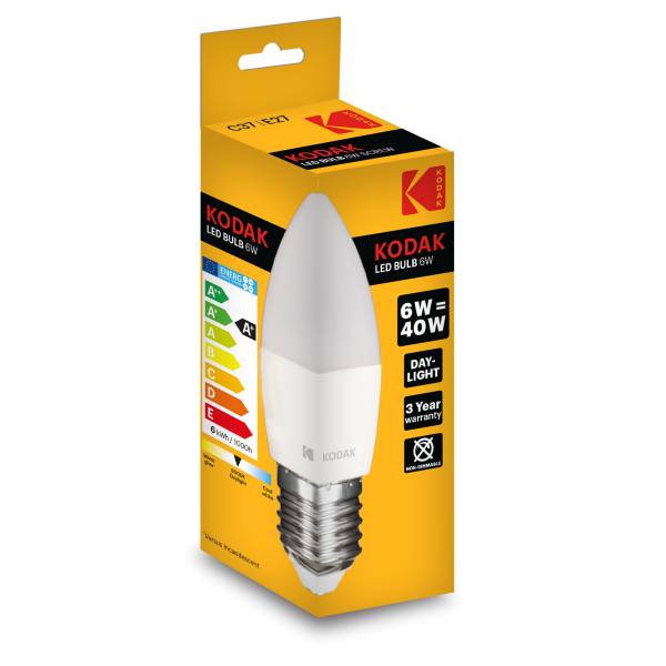 Kodak Bec Led 6w E27 C37 Lumina Zilei (30416239) 20/bax