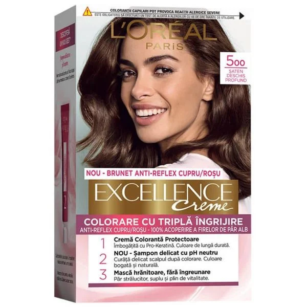 L'oreal Excellence Creme Vopsea Par 500 Saten Deschis 6/bax