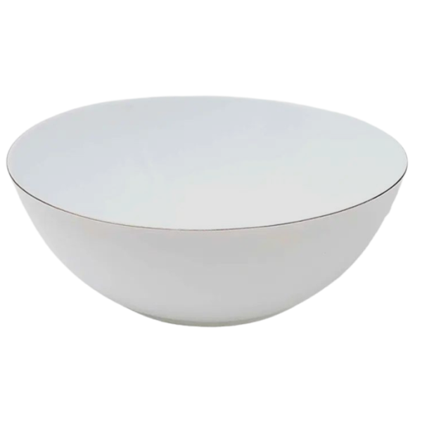 Lot Bol Opal Alb Rotund Margini Aurii 24cm (grc240) 12/bax