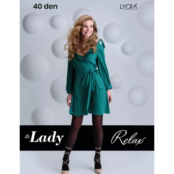 Lucy Lady Dres Lycra Relax 40den Bej/negru (l12)