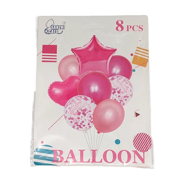 Lve Baloane Aniversare Din Folie Si Latex +suport Div Culori 10buc/set 462-40