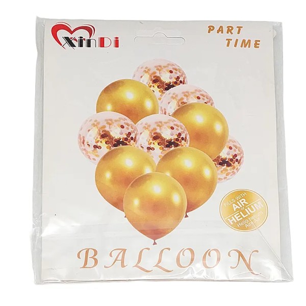 Lve Baloane Aniversare Din Folie Si Latex +suport Div Culori 10buc/set 462-41