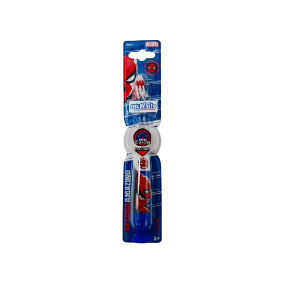 Mr.white Periuta Dinti Kids 3+ Cu Ventuza Si Cronometru Luminos Spiderman 12/bax