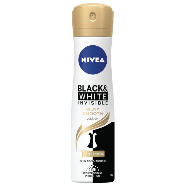 Nivea Deo Women Black&white Inv. Silky Smooth 150ml 30/bax