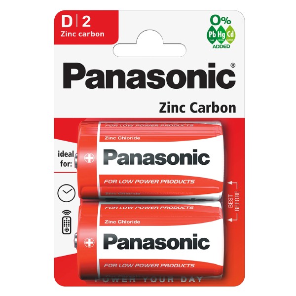 Panasonic Baterii Zinc D (r20) B2 R20rz/2bp (24/120) 2buc/set 12set/bax