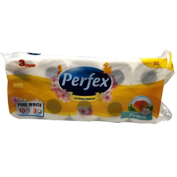 Perfex Hartie Igienica Piersica 3str 10role 8/bax