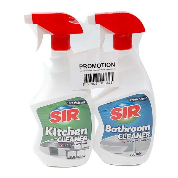 Sir Solutie Curatare Baie+bucatarie 2*750ml 6set/bax