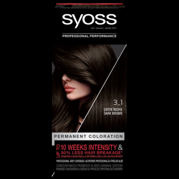 Syoss Color Vopsea Par 3-1 Saten Inchis 3/set 48/bax