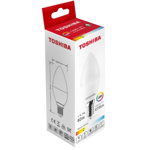 Toshiba Bec Led 4.7w E14 C37 Alb Cald 100/bax