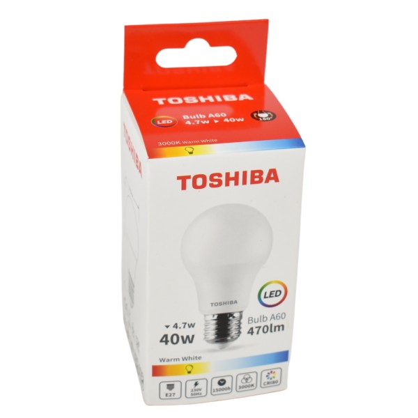 Toshiba Bec Led 4.7w E27 A60 Alb Cald 100/bax